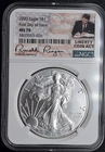 2020 Silver Eagle NGC MS-70 RONALD REAGAN SIGNATURE LABEL! FIRST DAY OF ISSUE!