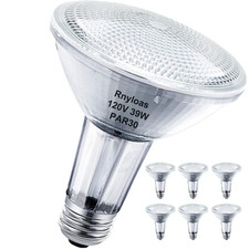 PAR30 Flood Light 39W, 6 Pack High Brightness 650LM PAR30 Halogen Long Neck Dimm