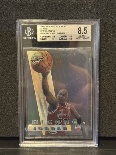 1996-97 Bowman’s Best Shots Michael Jordan Refractor BGS 8.5