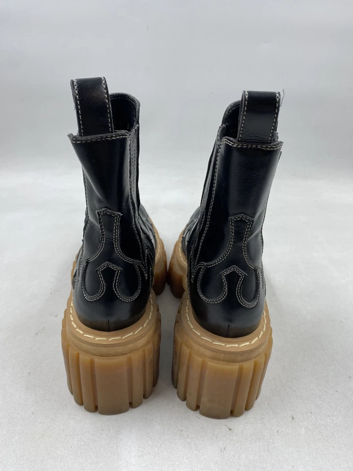 Botas Stella McCartney Emilie Plataforma Tobillo Negras Imitación W 5.5 Foto 4 de 4