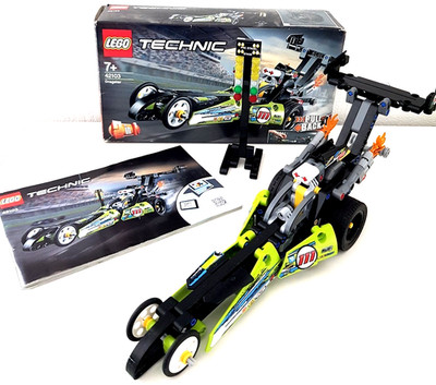 Lego Technic 42103 Dragster Rennwagen+Pullback-Motor, Vollständig+Originalkarton