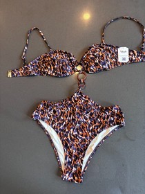 NWT Aubade Swimsuit Fierce Spirit Wildcat Trikini  SZ Sm $259 retail