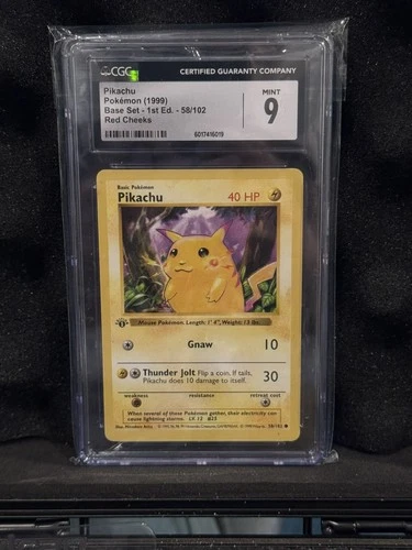Pikachu 1st Edition Red Cheeks CGC 9 1999 Pokemon Game #58