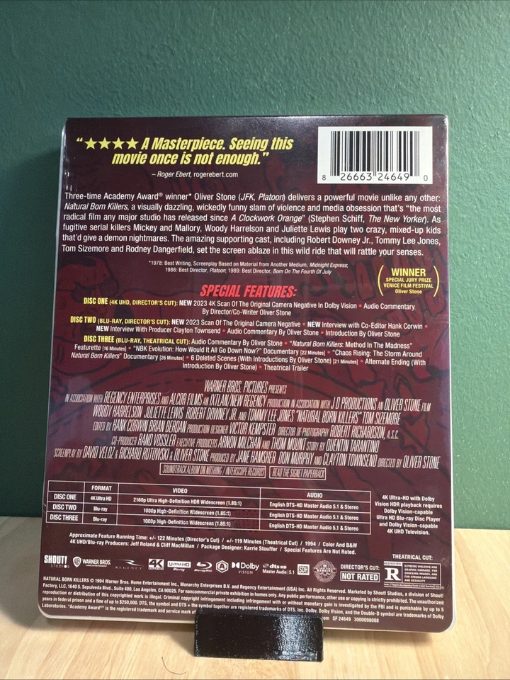 Natural Born Killers (1994) [4K UHD Blu-ray SteelBook, Limited Edition, Sealed] - Image 2 of 4