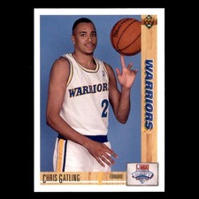Chris Gatling Rookie #9 1991-92 Upper Deck Golden State Warriors Basketball Card. rookie card picture