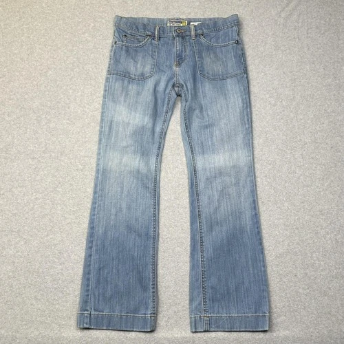 VTG Old Navy Jeans Womens 8 Low Waist Stretch Flare Denim Flap Pockets Y2K 2005