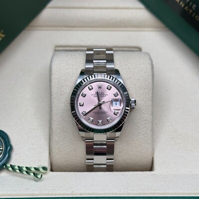Rolex Lady-Datejust NEW 2025 Pink Diamond Dial Fluted Stainless Steel Oyster