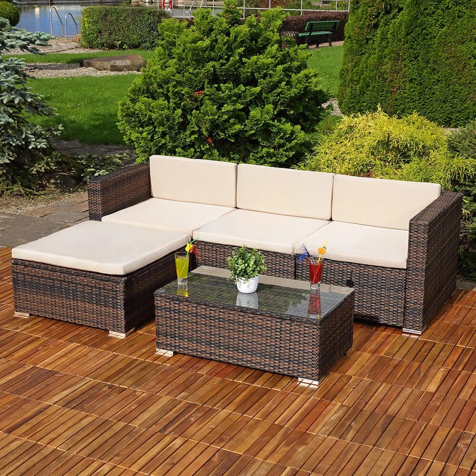 Gartenmöbel Sitzgruppe Sofa Möbel Lounge Rattan Sitzgarnitur Gartenset Tisch Set - Bild 4 von 4
