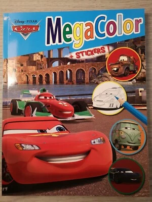 Walt Disney - Cars 3 Mega Color Malbuch für Kinder über 120 Bilder + 25 Sticker