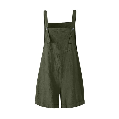Women's Overalls Casual Romper Jumpsuit Dungarees Sleeveless Playsuit Plus Size - Picture 31 of 40