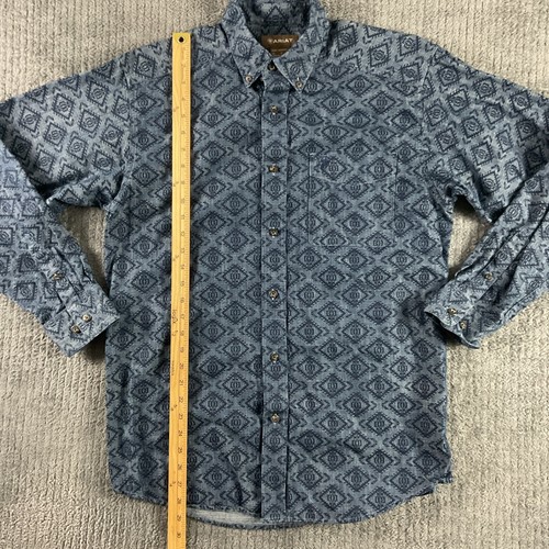Camisa Ariat Para Hombres Mediana Azteca Keanu Abotonada Rodeo Mangas Largas Vaquero Clásica - Imagen 6 de 13