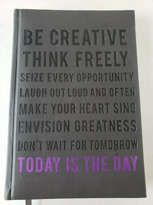 Eccolo Journal Be Creative 6 x 8 Gray 256 Pages Faux Leather Cover Out of Print