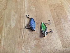 NEW TWO (2) Reef Runner CICADA Blade Bait-One (1) ea. Silver & Chartreuse Flash