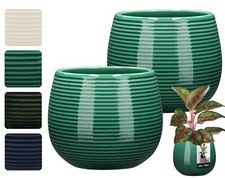 KOTARBAU® 2St Blumentopf ⌀12cm Glasierte Keramik Übertopf Pflanztopf Pflanzkübel