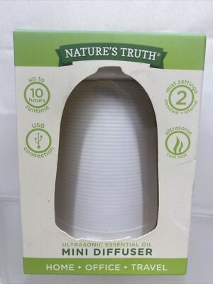 Nature s Truth Ultrasonic Essential Oil Mini Diffuser Home Office Travel 10hr