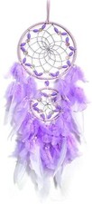 Purple Dream Catcher, Large Dreamcatcher, Handmade Feather Mobile Wall Decor ...