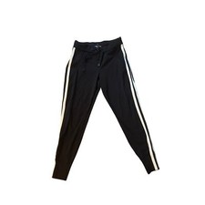 Women XS Athleta 386273 Black Metro Track Trim Jogger Pants Cropped Stretch