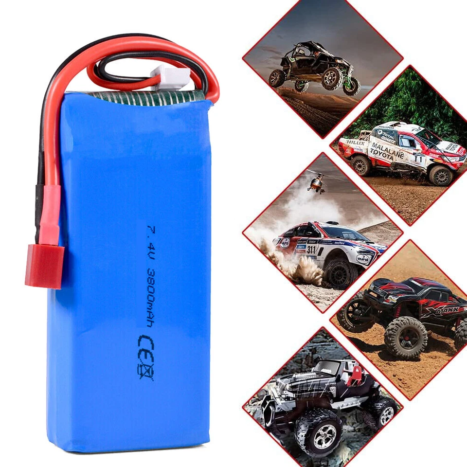 7,4V 3800mAh Lipo batterie T-Stecker Kapazität Akku für RC-Auto WLtoys 124018 DE - Bild 3 von 4