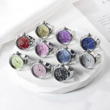 Quartz Ring Watch Alloy Elastic Rings Fashion Digital Couple Watch Ring  Men