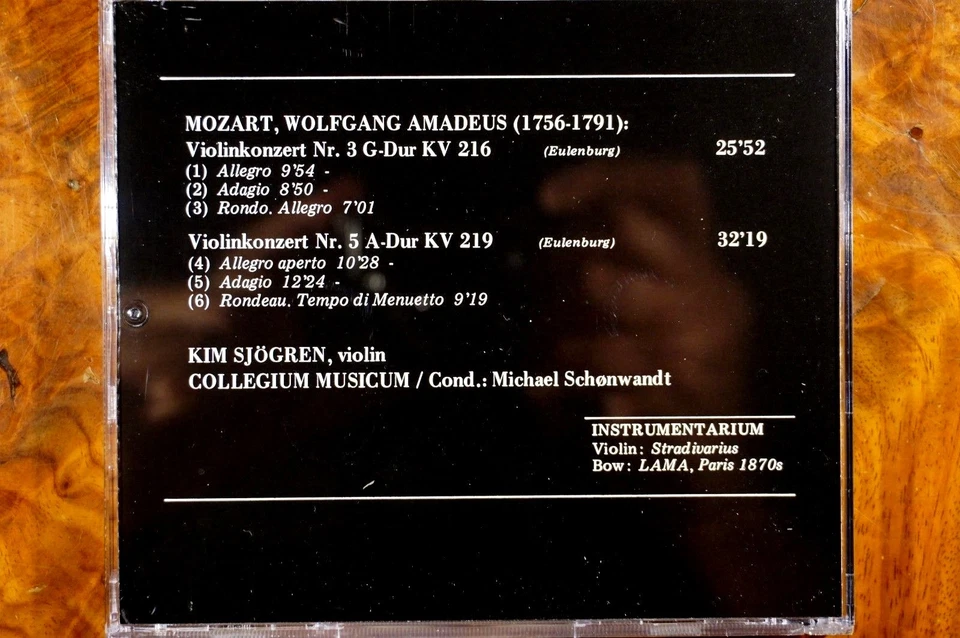 Mozart: Violin Concertos 3 & 5/ Sjogren, Collegium - CD, VG - image 2 of 2