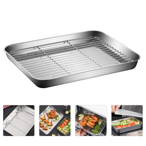 Soldes Plateau À Pâtisserie Avec Rack En Maille De Cuisson Rectangulaire