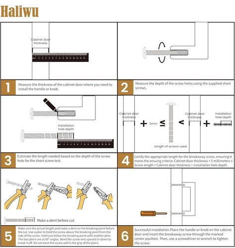 Haliwu 4 Pack Gold Cabinet Pulls, Kitchen Cabinet Handles Gold Drawer Pulls - Bild 6 von 8