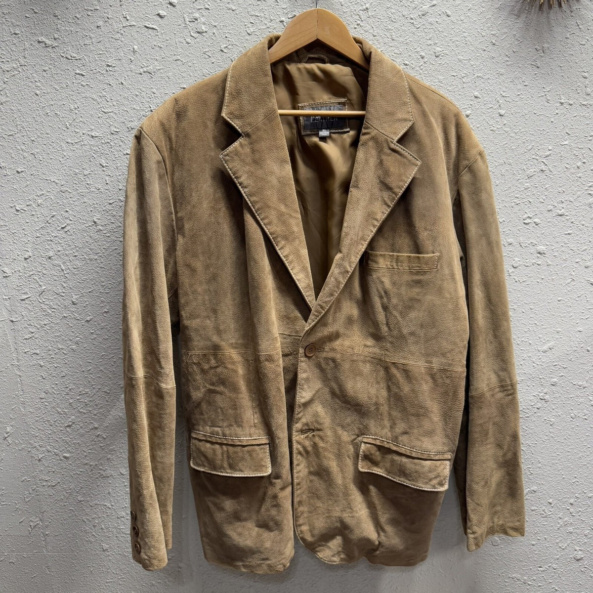 Vintage 70s 80s Mens Brown Suede Leather Blazer Jacket Medium Sportscoat  Wilsons