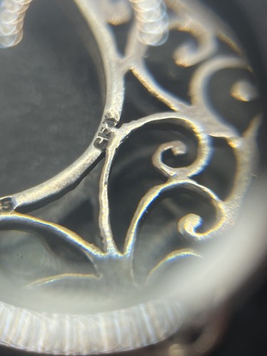 Ornate artist signed Sterling silver filigree scroll hoop earrings vintage - Picture 14 of 15