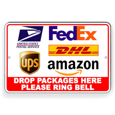 Deliveries Drop Packages Here Please Ring Bell Sign Or Decal 6 SIZES usps SI265
