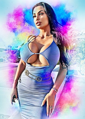 Aletta Ocean Superstar Model Diva  1/5  ACEO Art Print Card By.Marci