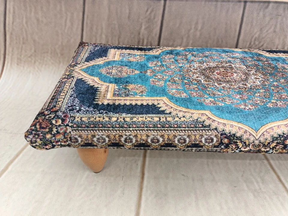 Banco de dormitorio taburete escalonado taburete de escritorio reposapiés tapizado oficina otomana Foto 4 de 4