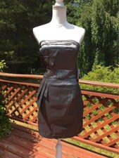 NWOT Jessica McClintock Formal Evening Dress Silver Prom Y2K Strapless Sz 10