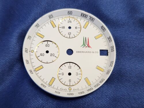 EBERHARD & CO. Dial/Face for Frecce Tricolori Chrono 31.75mm White w 18k trim - Picture 4 of 8