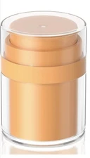 Airless Pump Cosmetic Jar Travel Cream Bottle Refillable Container Orange 1oz