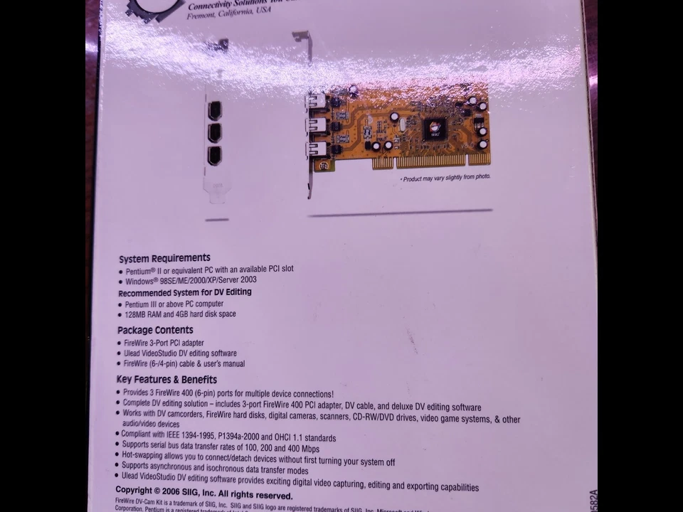 SIIG Firewire card - PCI bus **NEW** - Image 3 of 4