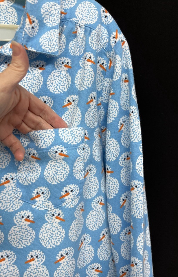 Sleep Sense Sz Large Snowmen Pajama Set Cotton 2pc PJ Portuguese