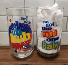 Vintage Diet Pepsi "You Got The Right One Baby" Drinking Glasses Set Of 2