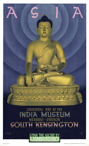 Poster vintage arte orientale all'India Museum Londra mostra stampa A3/A4 - Foto 1 di 1
