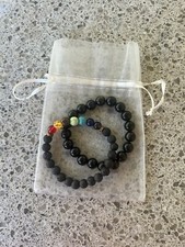 Lava Chakra Healing Bracelet And Black Onyx Bracelet