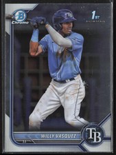 2022 Bowman Chrome Willy Vasquez BCP-195 1st Chrome | Tampa Bay Rays