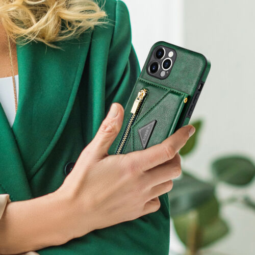 For iPhone 16 15 14 13 12 11 Pro Max Leather Wallet Crossbody Strap Stand Case - Picture 17 of 72