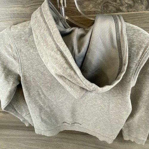 Kids Under Armor YSM Gray Solid Gray Pullover Hoodie School Casual - Picture 5 of 6