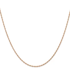 14K Rose Gold 20 inch Carded 1.15mm Cable Rope with Spring Ring Clasp Chain 9RR