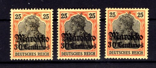 Germany Morocco 50I, IIa, IIb All Three Types MH Unused With Hinge
