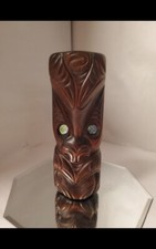 Vintage Maori Hand Carved Ancestral Mask Kauri Wood Totem New Zealand