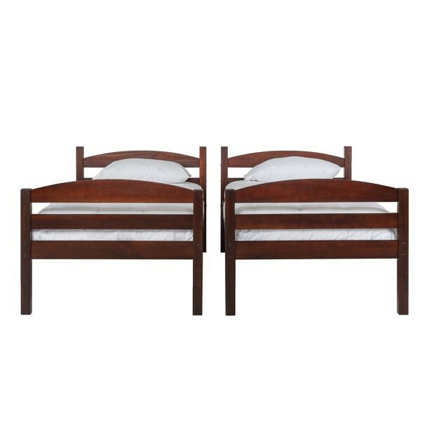 Walker Edison Solid Wood Twin Over Twin Bunk Bed - Espresso