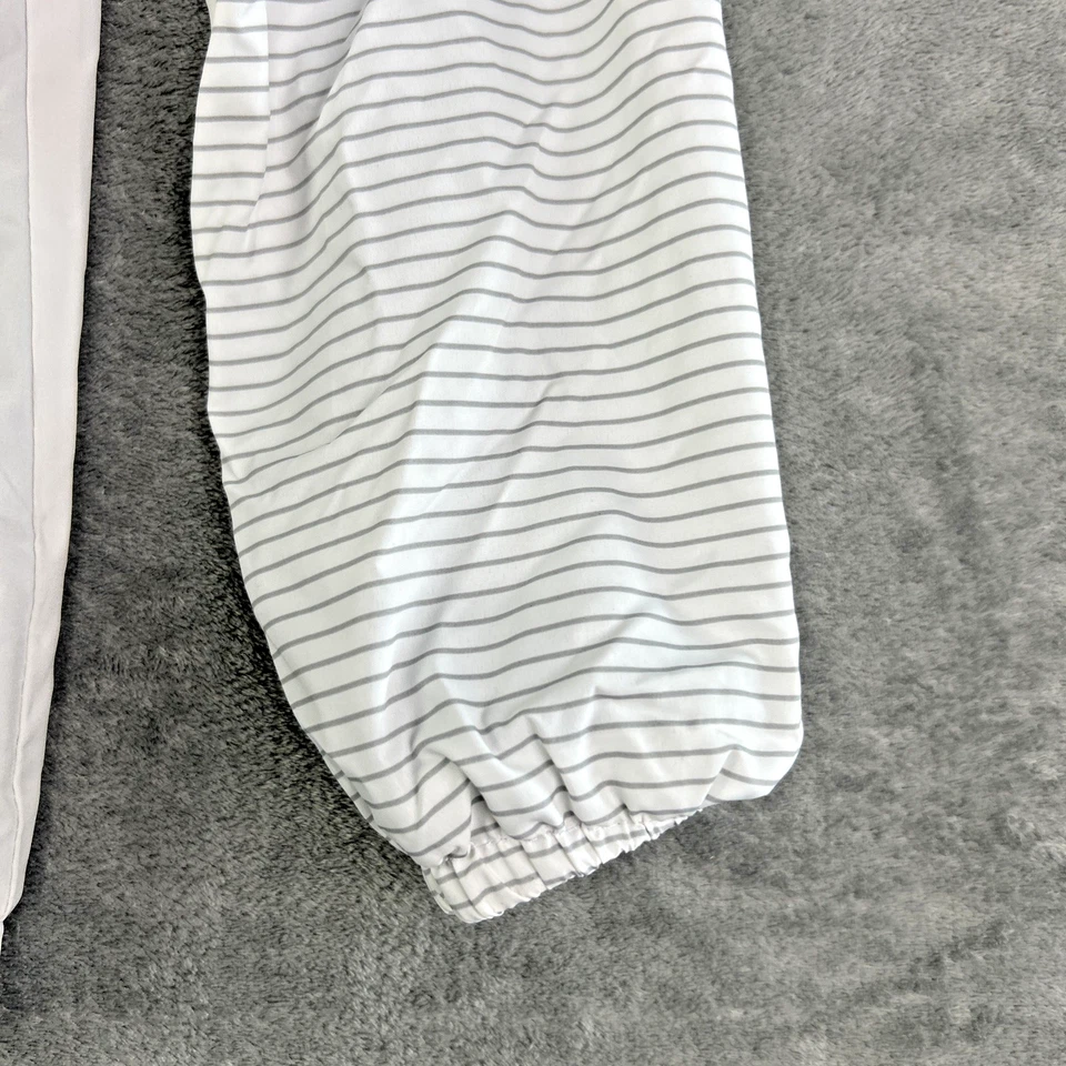 New Balance Womens XL 40" Jacket Gray White Striped Full Zip Lined Windbreaker - Image 4 of 4