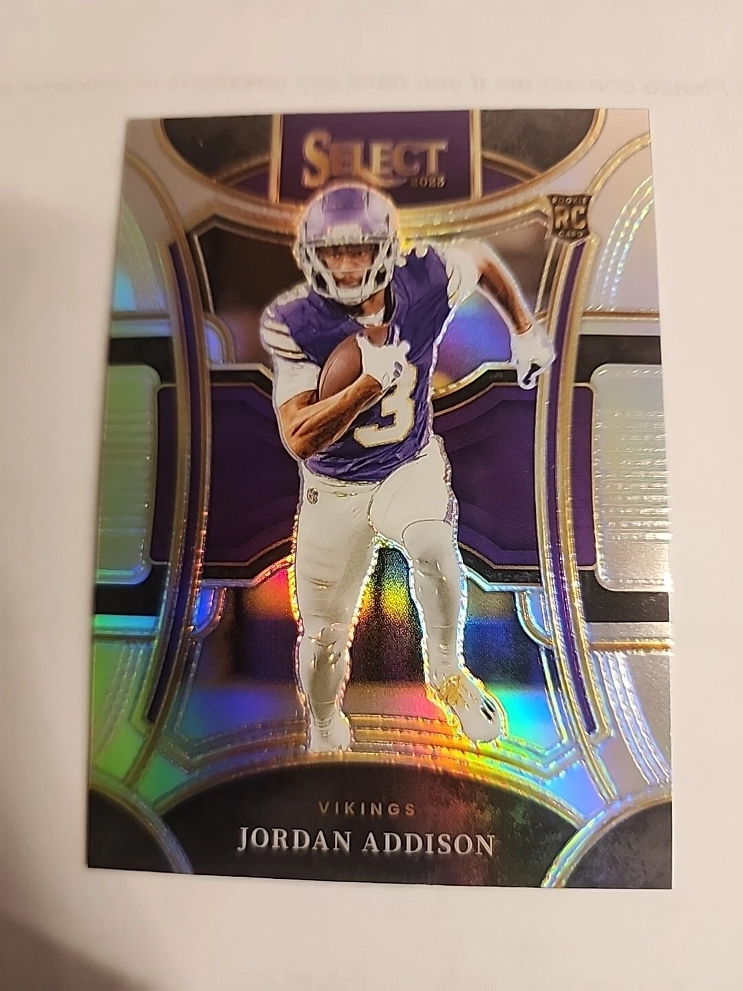 2023 Panini Select - Jordan Addison (RC) SILVER Holo Suite Level