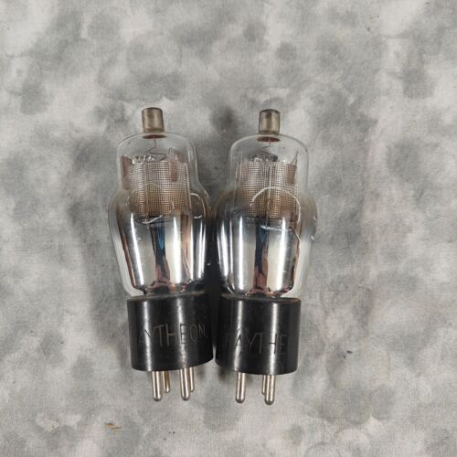 Vintage Raytheon 4-Pillar Radio Tubes 🎵 Model 34 Tested Pair - Picture 2 of 6