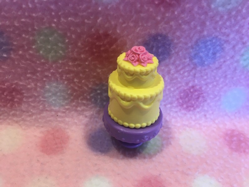 Barbie Doll Birthday Cake & Stand Snap In Food Snack #2 Set Mattel New!